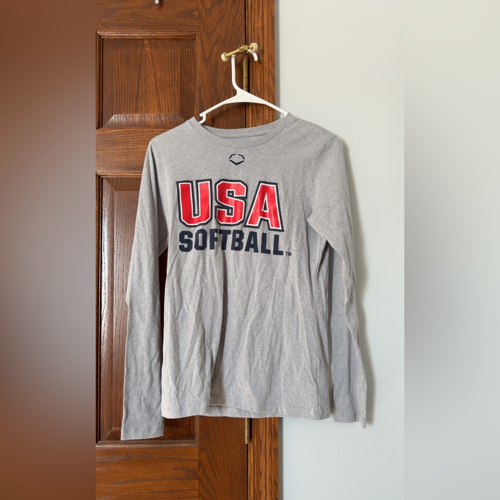 USA Softball Gray Long Sleeve Shirt